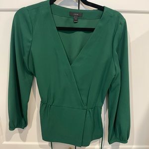 Holiday green JCrew blouse, size 4